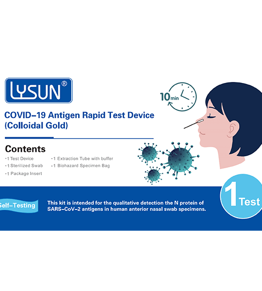 COVID-19 Antigénový test /koloidné zlato/ pre samodiagnostiku LYSUN, 1 ks