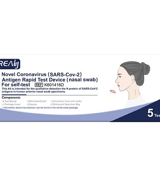 SARS-CoV-2 Antigénový rýchly test určený na samodiagnostiku, RealyTech K601416D, 5 ks
