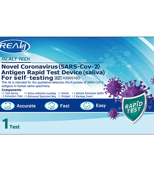 Rýchly test koronavírusu /SARS-Cov-2/ REALY TECH K590516D slinný, 1 ks