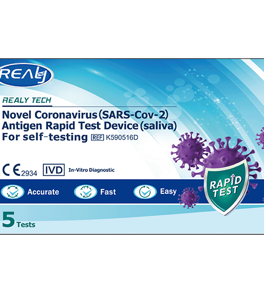 Rýchly test koronavírusu /SARS-Cov-2/ REALY TECH K590516D slinný, 5 ks